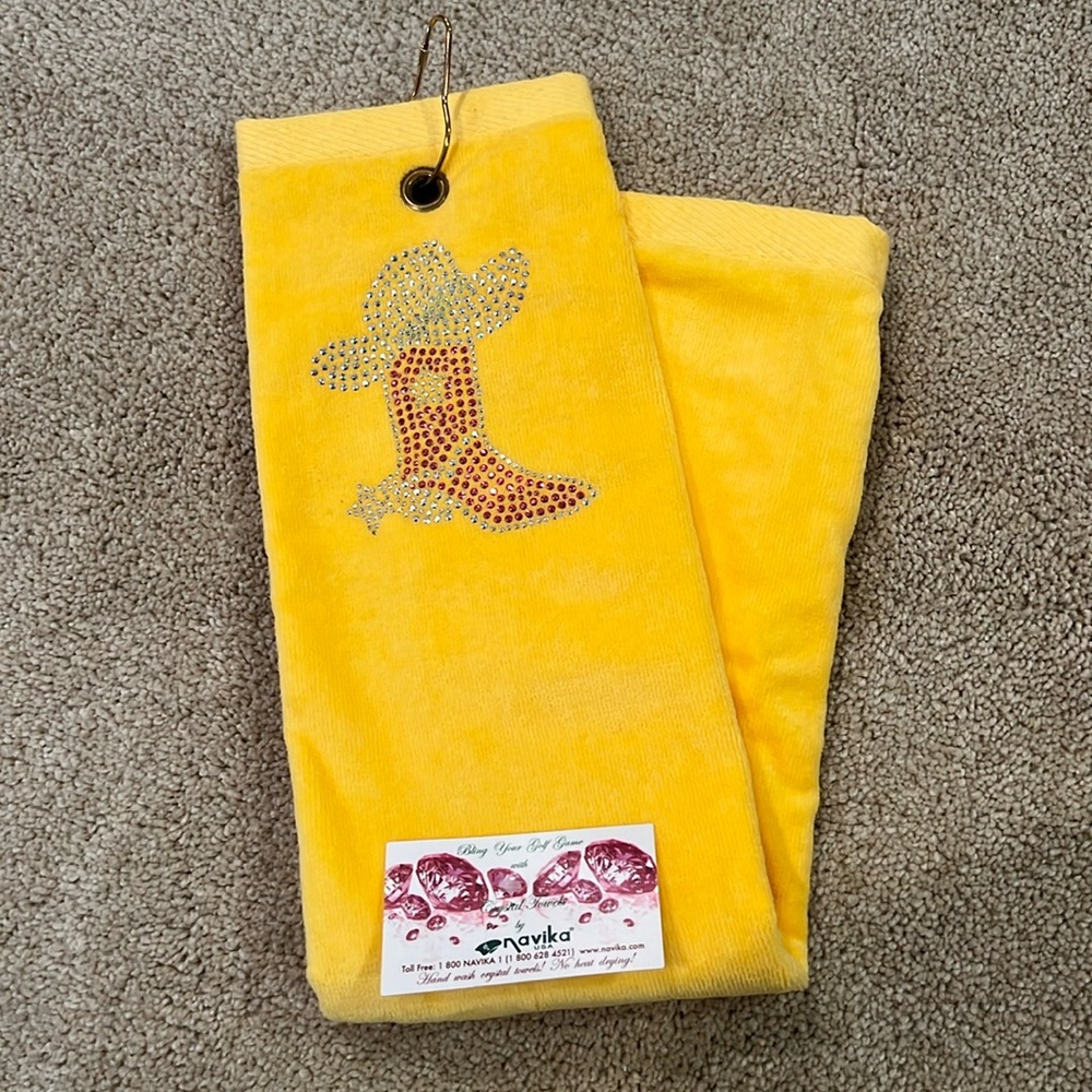 NWT Navika studded Golf Towel Cowboy Theme